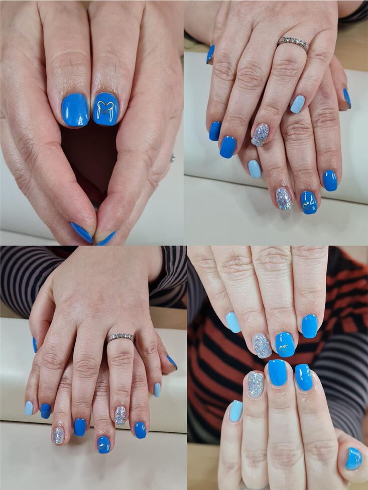 Untitled photo d'une pose de semi-permanant bleu