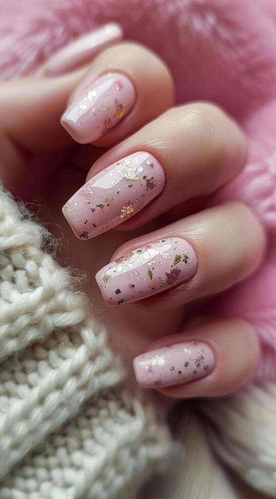 Untitled photo vernis semi-permanent avec paillettes dorées